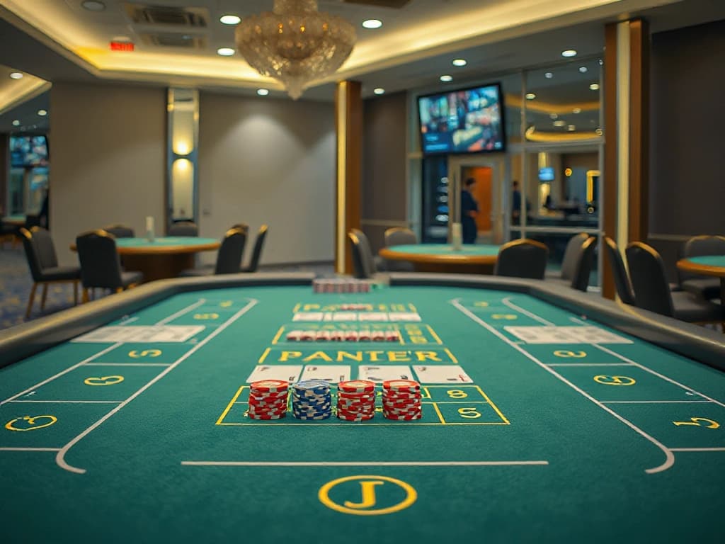Baccarat table setup