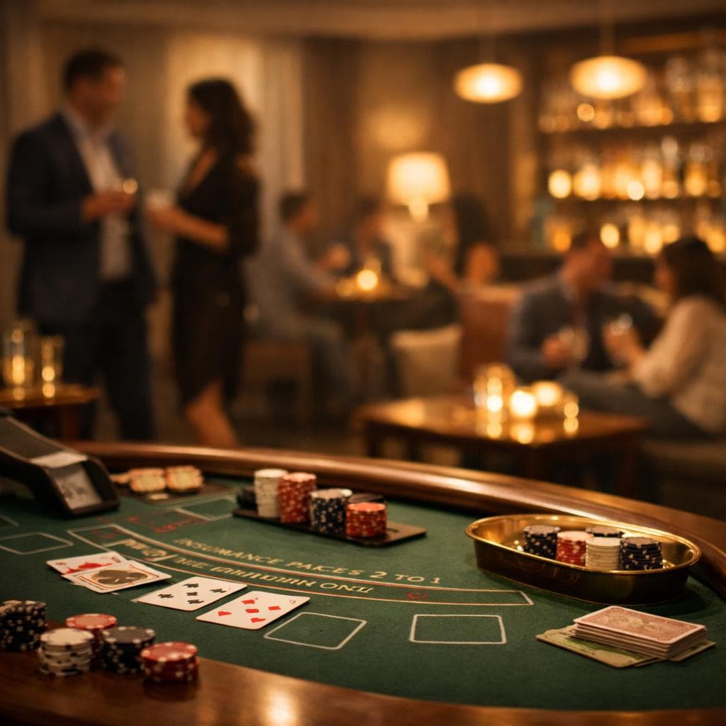 Event guests enjoying casino games